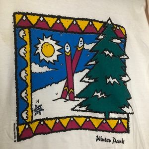Shirts - Vtg 80s Colorado Winter Park mountains white shirt Shirts - Vtg 80s Colorado Winter Park mountains white shirt